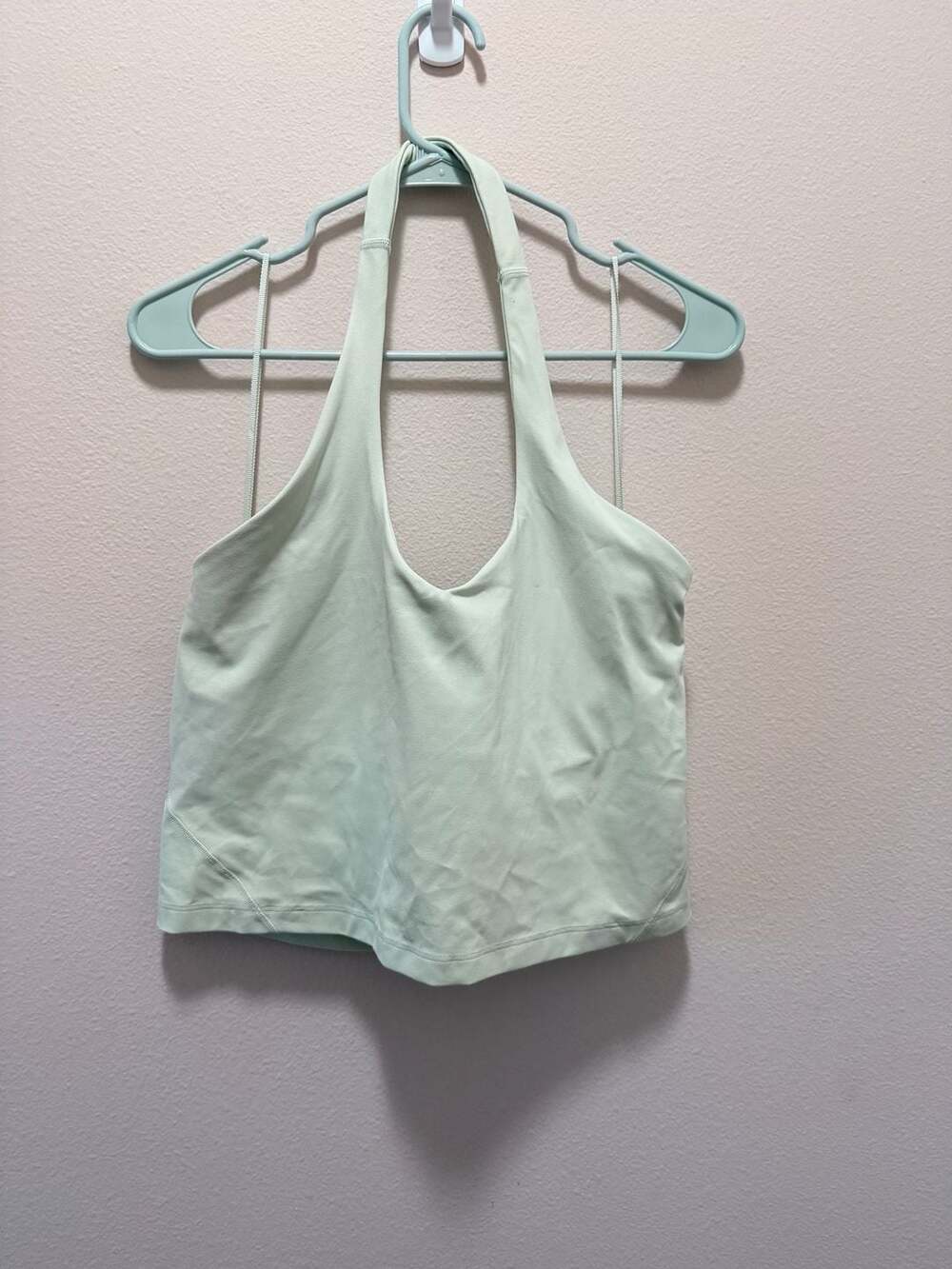 Lululemon CloseKnit Halter Crop Top Size 14 Light Sage Green
